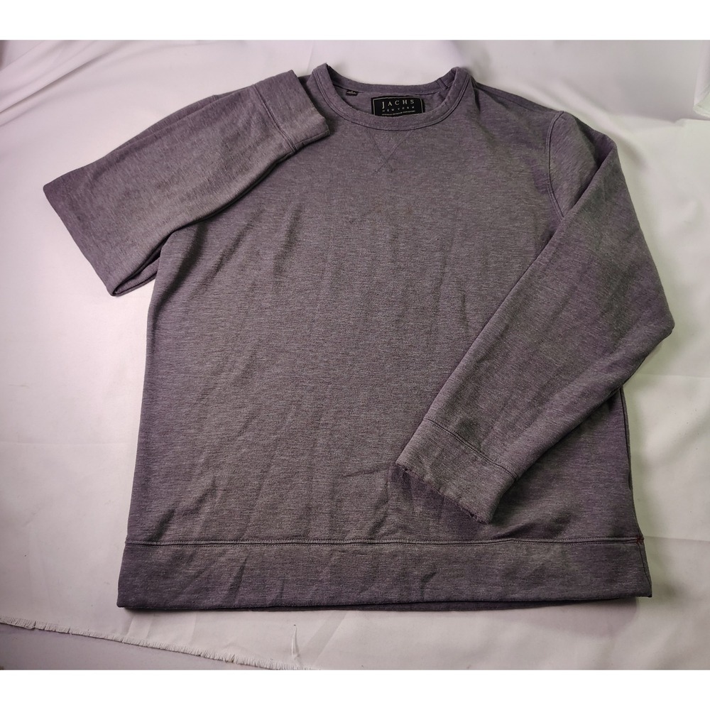 Jachs NY Mens Size L Soft Touch Fleece Crewneck Sweatshirt Gray Heather Pullover